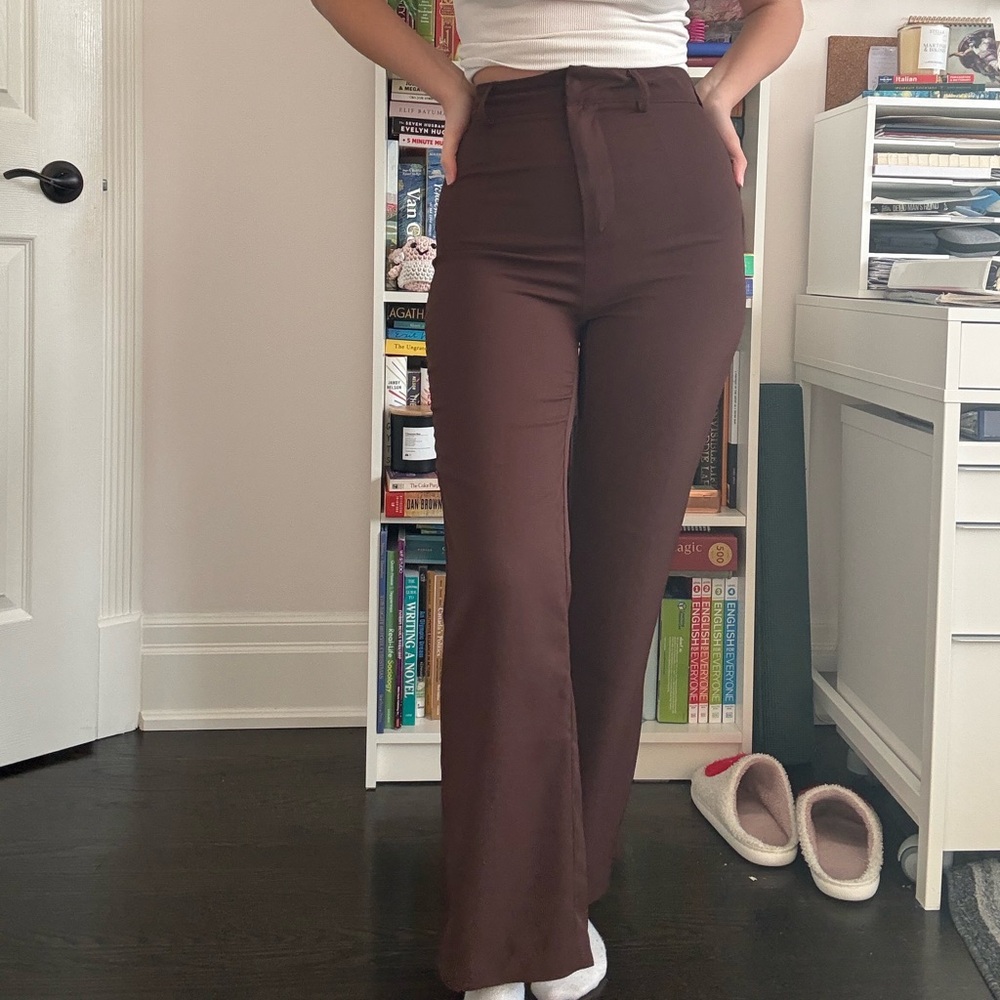 Women's Brown High-Waisted Pants